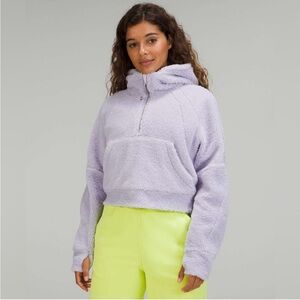 Scuba Oversized Half-Zip Fleece Hoodie - Faint Lavender - XL/XXL